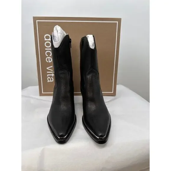 DOLCE VITA New in Box Evereve Vallory Western Bootie in Black Leather // 6 - Picture 3 of 11